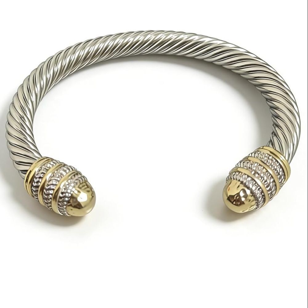 NEW 14k Gold Plated 6MM Antique Twisted Cable Bracelet